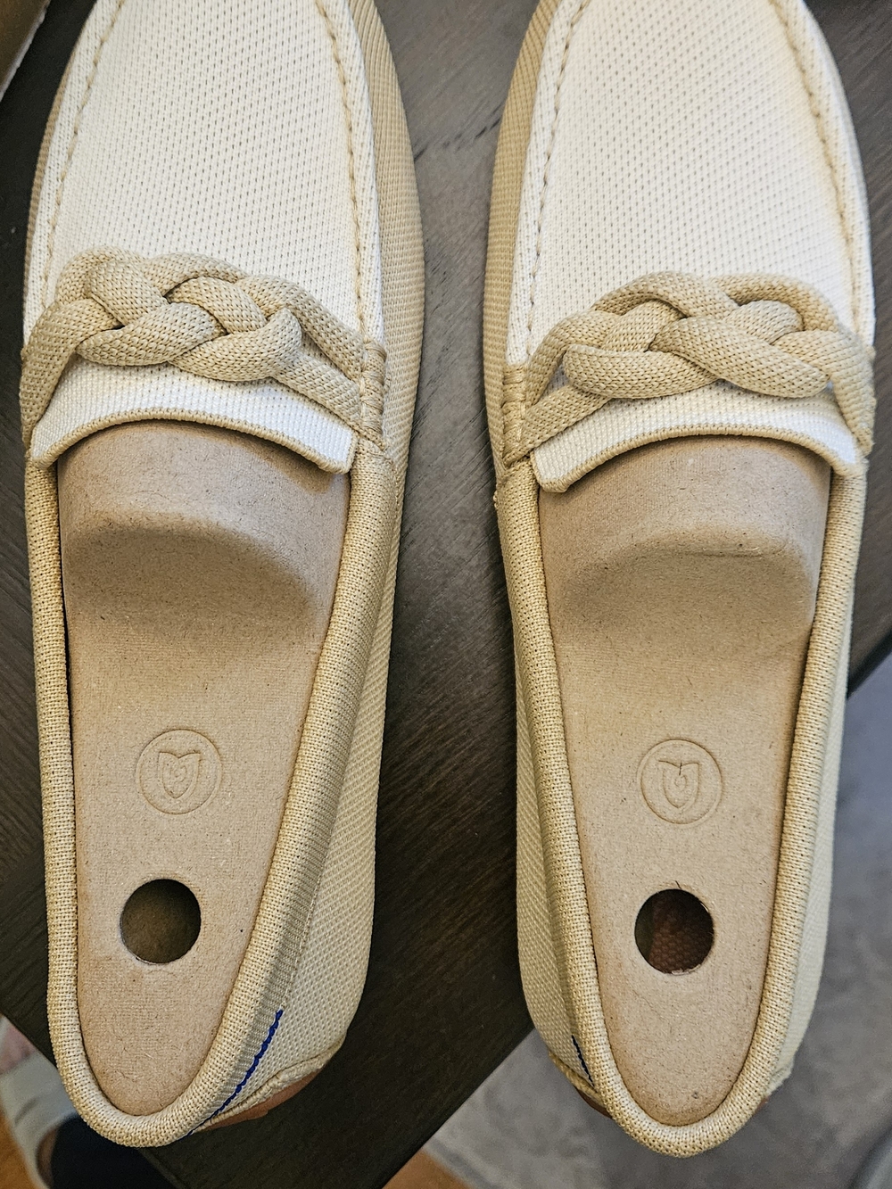 Rothy's The Braid Driver Loafers in Cappuccino with Pink Insole - Picture 3 of 6